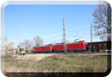28.03.2021, Karlsdorf Doppeltraktion 185, Tonerdezug-Rückleistung?